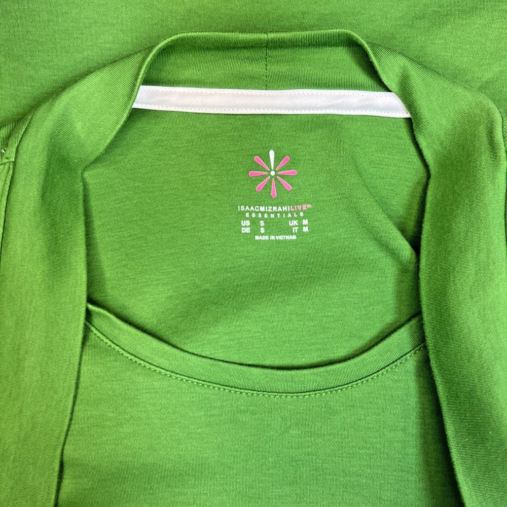 Isaac Mizrahi Live Essentials Faux Blazer Front Top Women's Small Emerald A39383 - Picture 3 of 7